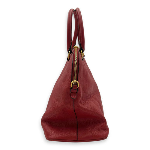 Prada Vitello Daino Medium Red Crossbody Bag in Calfskin, Gold hardware_4