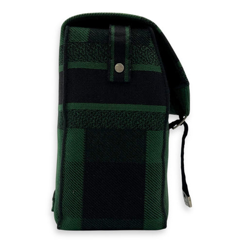 Christian Dior Camp Crossbody Bag Green in Canvas, Silver hardware_4