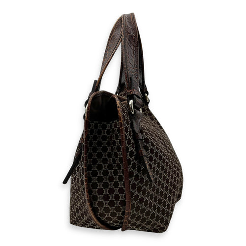 Celine Bittersweet Brown Tote Bag in Canvas, Gold hardware_4