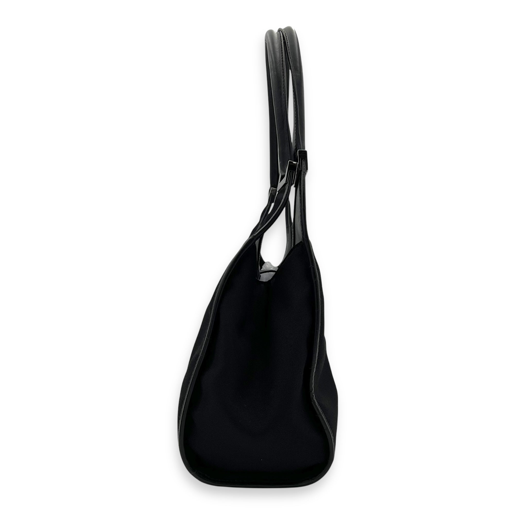 Gucci Jackie 1961 Shoulder Bag Black in Canvas, Silver hardware_4