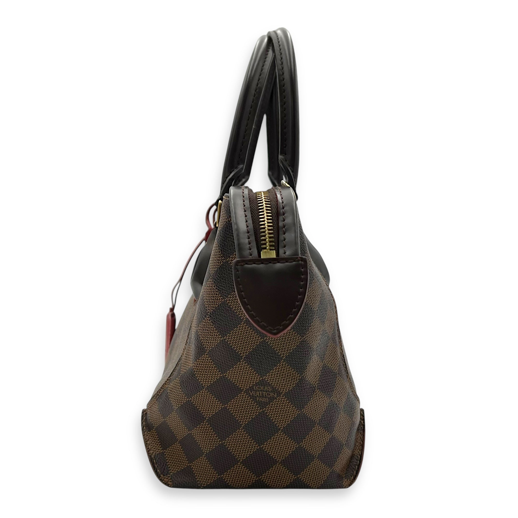 Louis Vuitton Caissa Top Handle Bag Brown in Coated Canvas, Gold hardware_4