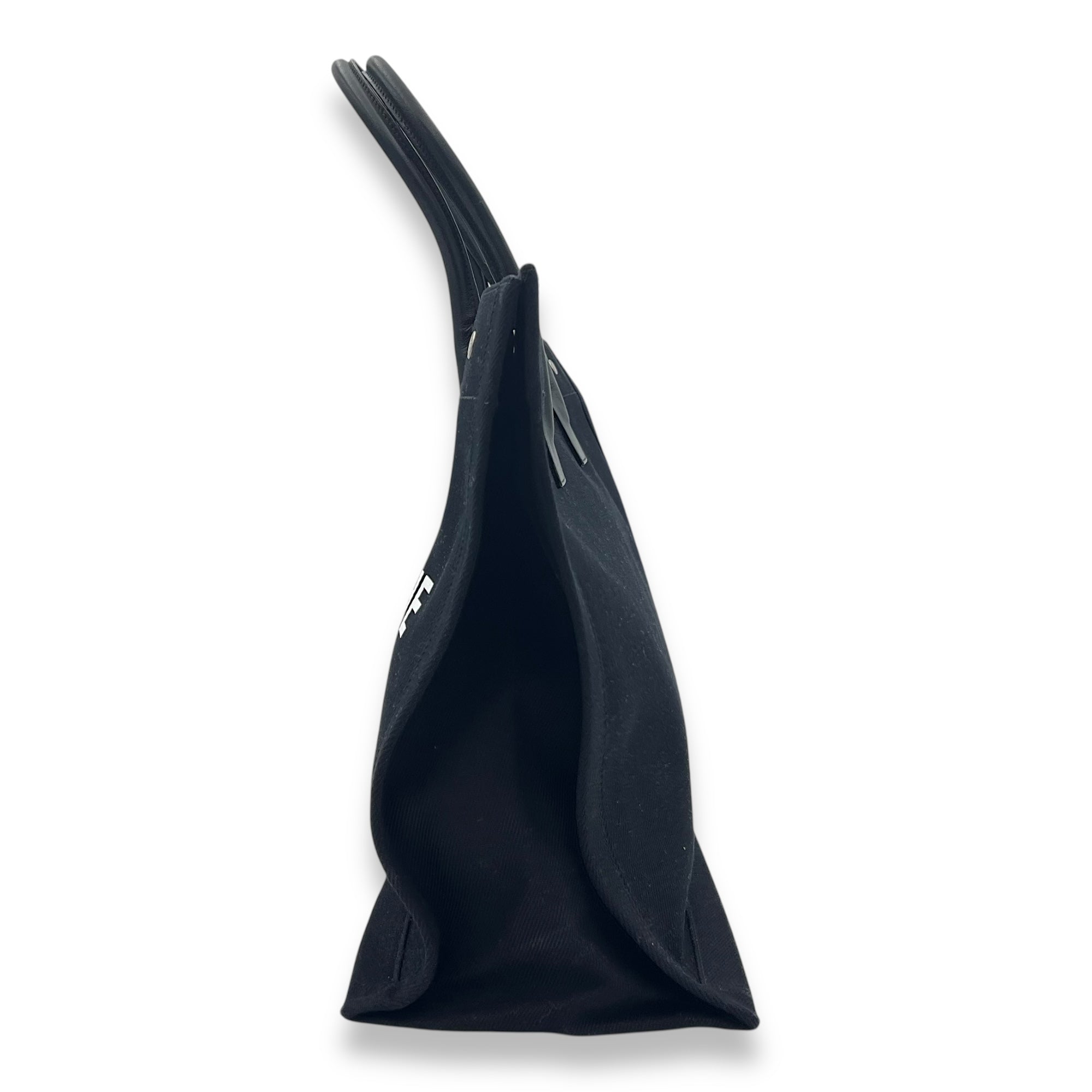 Saint Laurent Rive Gauche Tote Bag Black in Canvas, Silver hardware_4