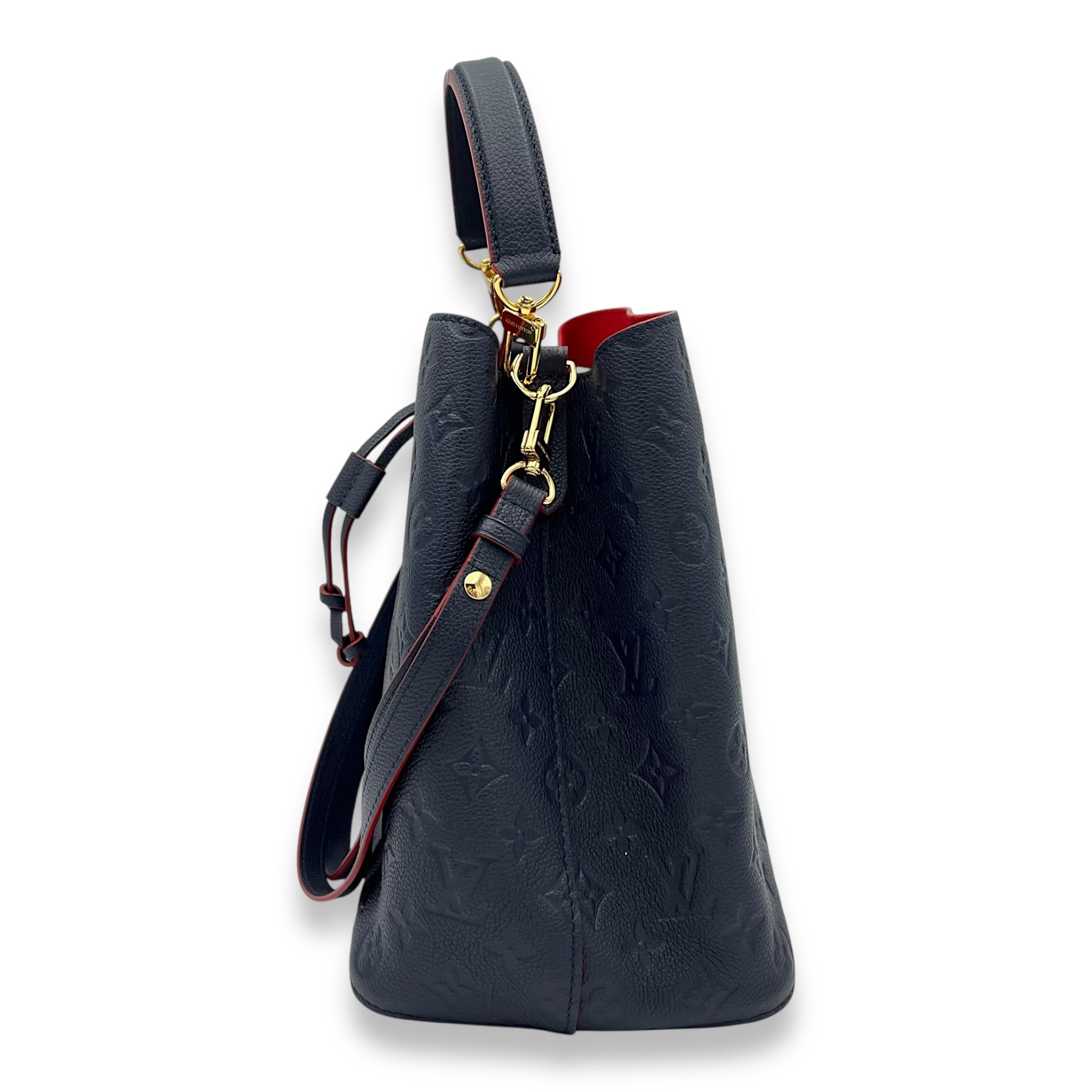 Louis Vuitton NeoNoe MM Blue Bucket Bag in Empreinte Leather, Gold hardware_4