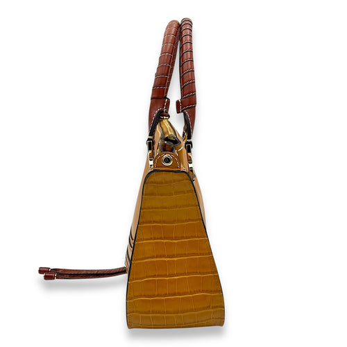 Chloé Marcie Top Handle Bag Brown in Calfskin, Gold hardware_4