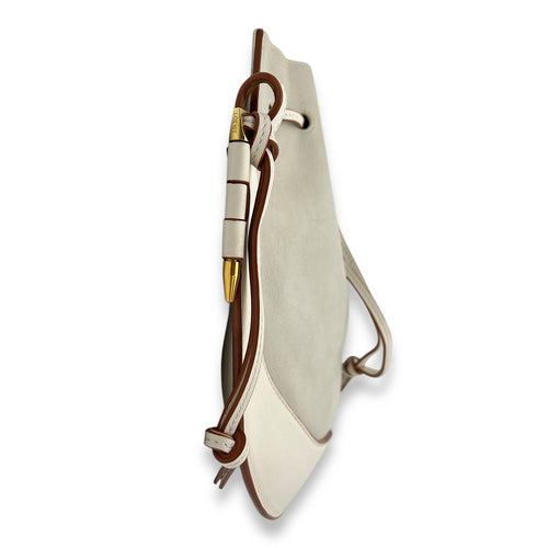 Loewe Horseshoe Crossbody Bag White in Calfskin, Gold hardware_4