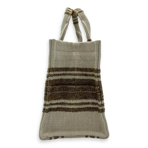 Celine Cabas Tote Bag Beige in Jacquard, Gold hardware_4