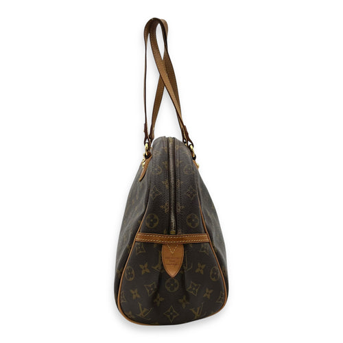 Louis Vuitton Montorgueil Shoulder Bag Brown in Monogram Coated Canvas, Gold hardware_4