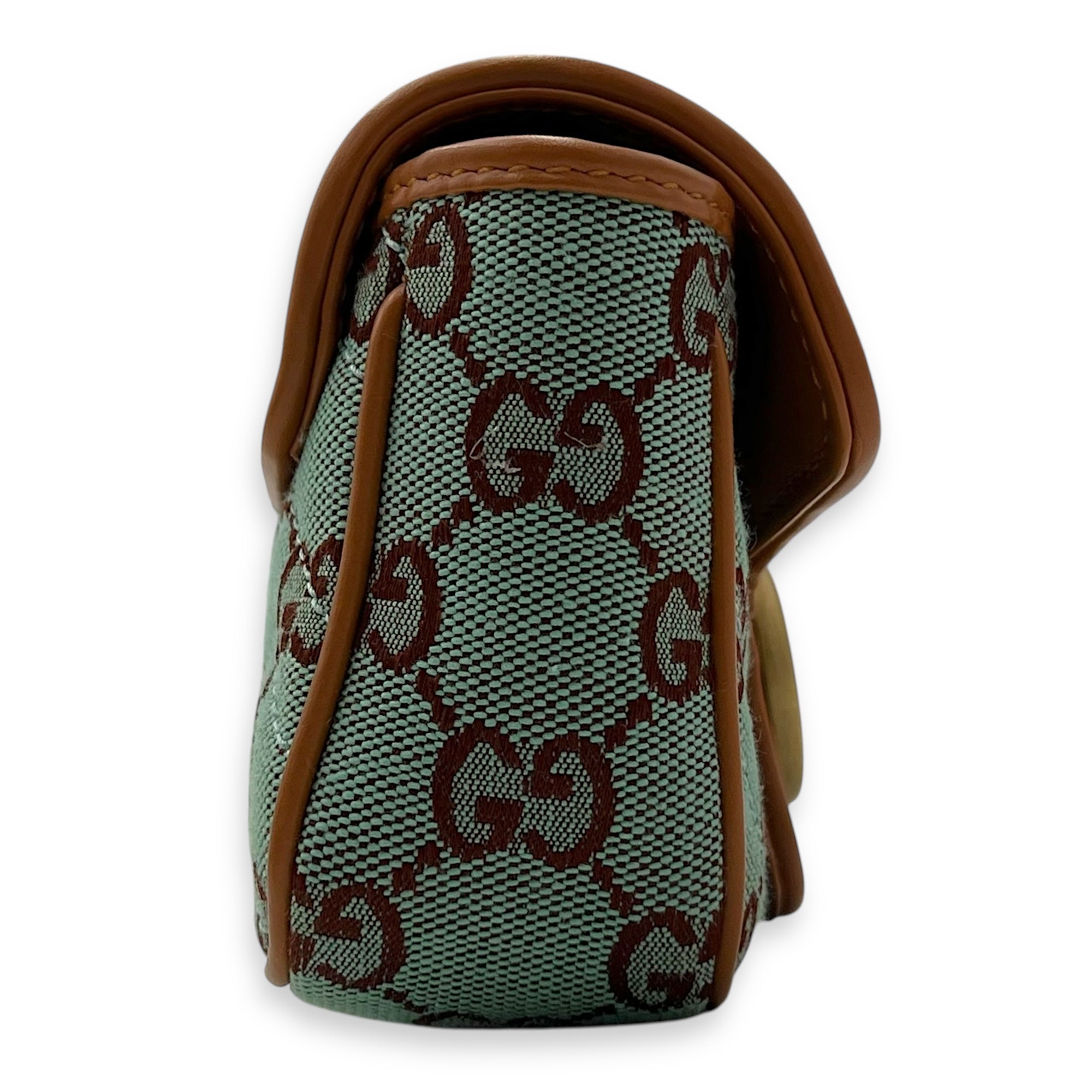 Gucci GG Marmont Crossbody Bag Super Mini Blue in Denim, Gold hardware_4