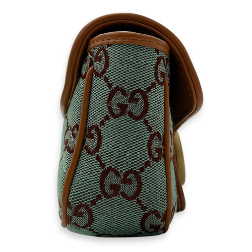 Gucci GG Marmont Crossbody Bag Super Mini Blue in Denim, Gold hardware_4