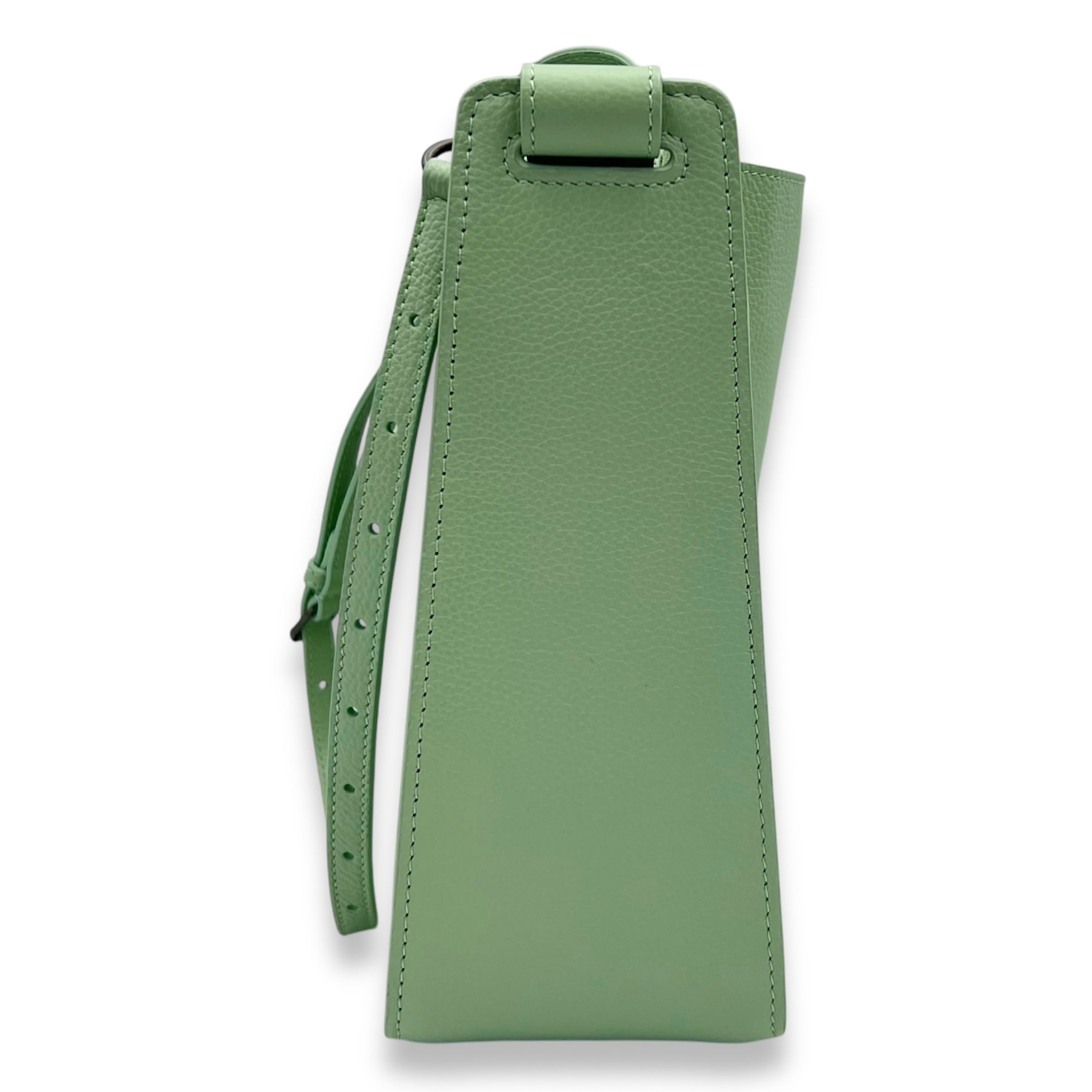 Balenciaga Tool Mint Green Crossbody Bag in Calfskin, Gunmetal hardware_4