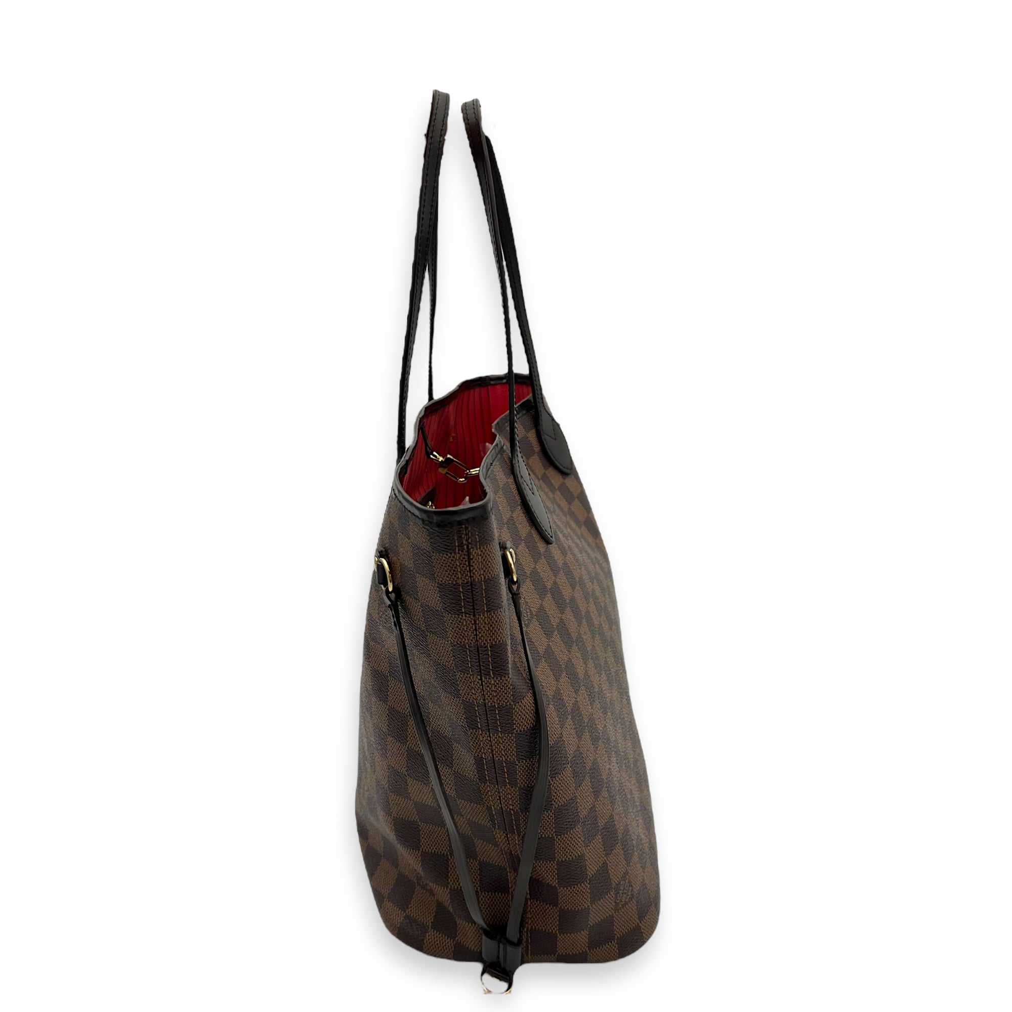 Louis Vuitton Neverfull MM Brown Tote Bag in Monogram Coated Canvas, Gold hardware_4
