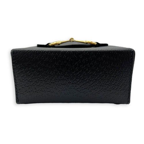 Gucci Horsebit 1955 Black Crossbody Bag in Calfskin, Gold hardware_4