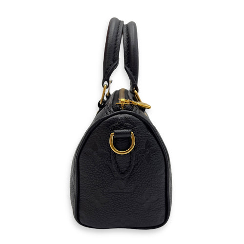 Louis Vuitton Speedy Nano Black Top Handle Bag in Monogram Empreinte Leather, Gold hardware_6