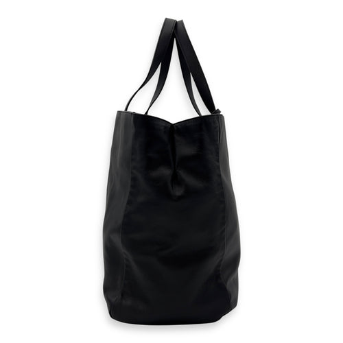 Saint Laurent Shopper Black Tote Bag in Calfskin, Gold hardware_4