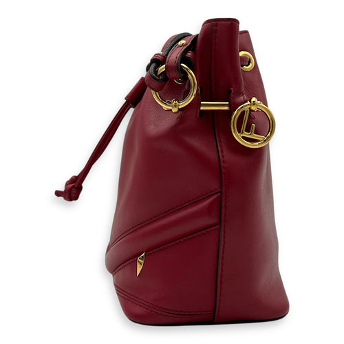 Fendi Mon Tresor Bucket Bag Red in Calfskin, Gold hardware_4