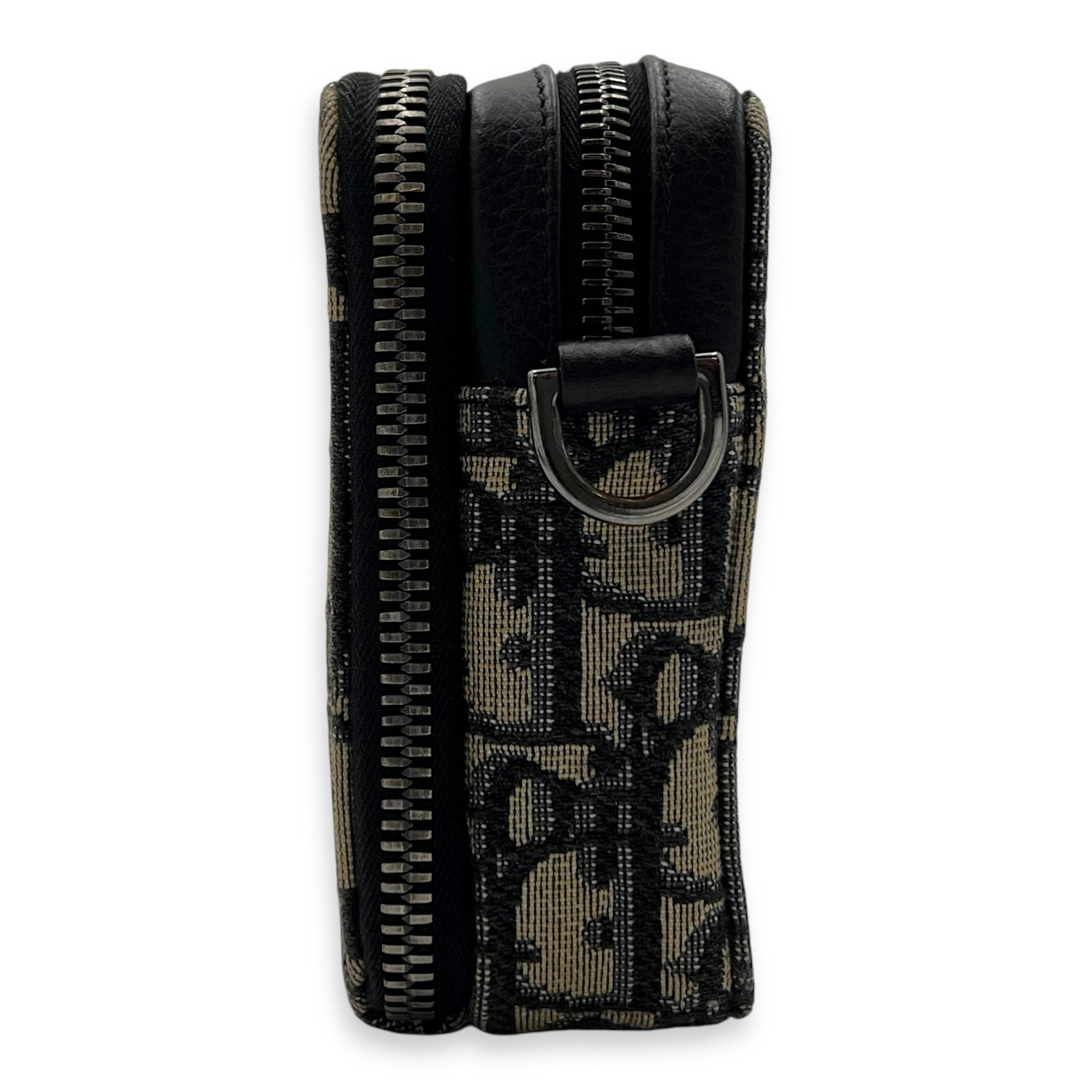 Christian Dior Oblique Mini Blue Camera Bag in Jacquard, Silver hardware_4