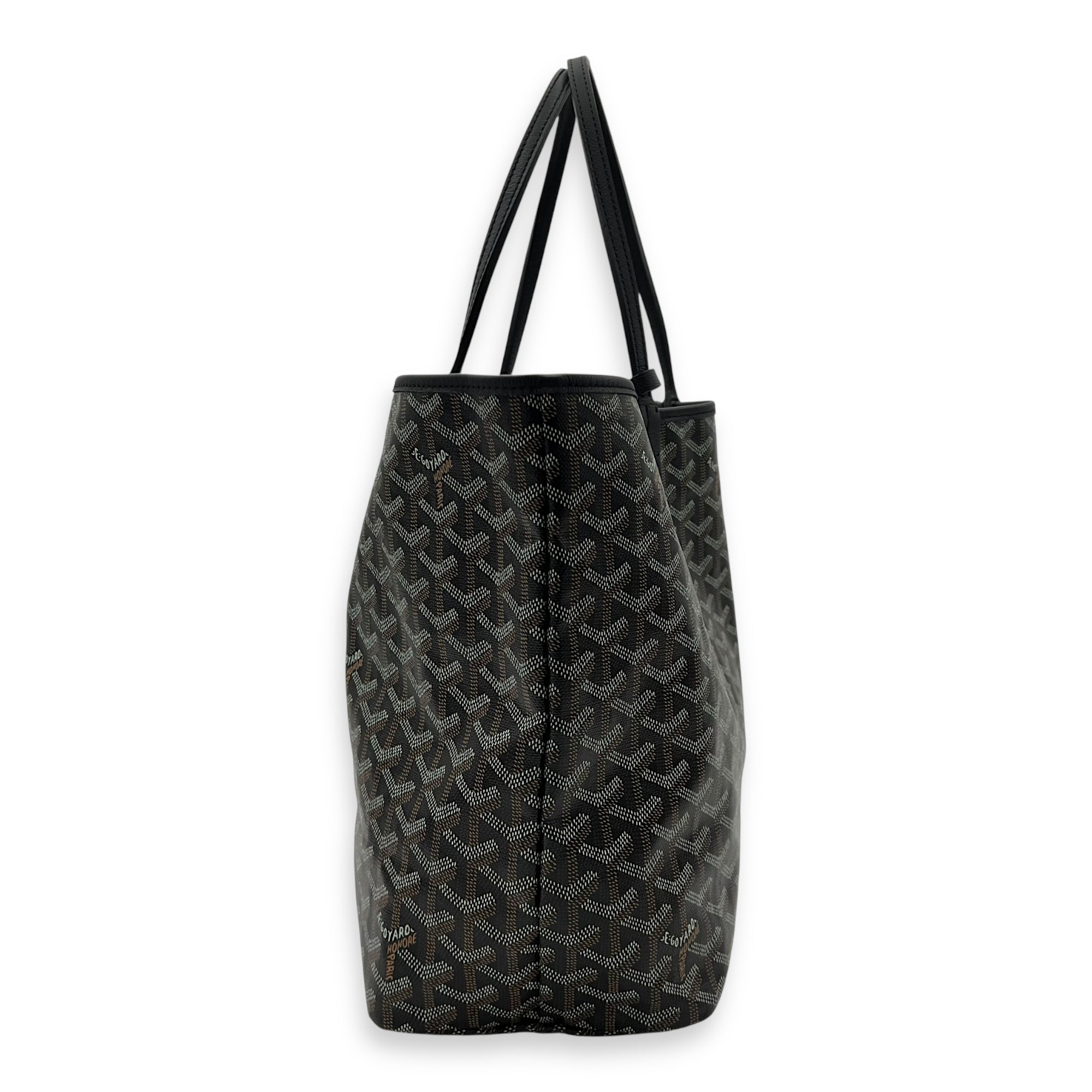 Goyard Saint Louis Tote Bag PM Black in Coated Canvas, Silver hardware_4