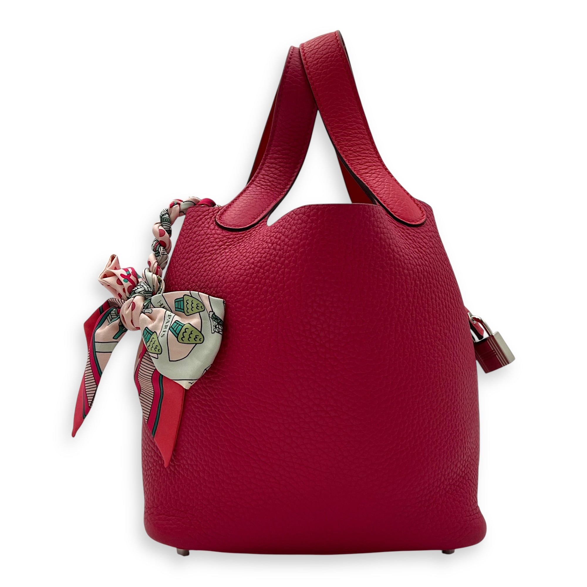 Hermès Picotin Mexican rose/ rouge de coeur in Clemence, Palladium hardware_4