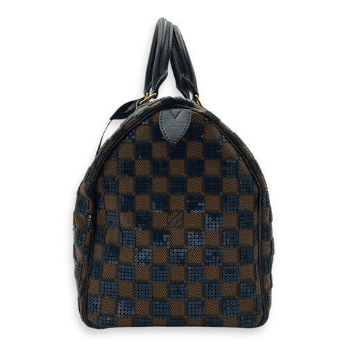 Louis Vuitton Speedy 30 Brown Top Handle Bag in Damier Paillettes, Gold hardware_4