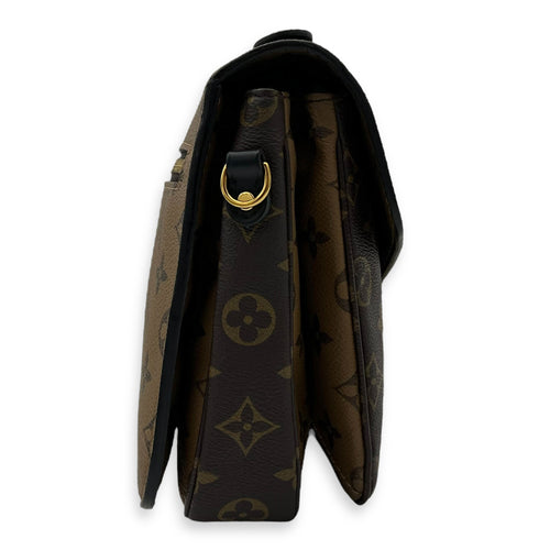 Louis Vuitton Metis Brown Top Handle Bag in Reverse Monogram Coated Canvas, Gold hardware_4