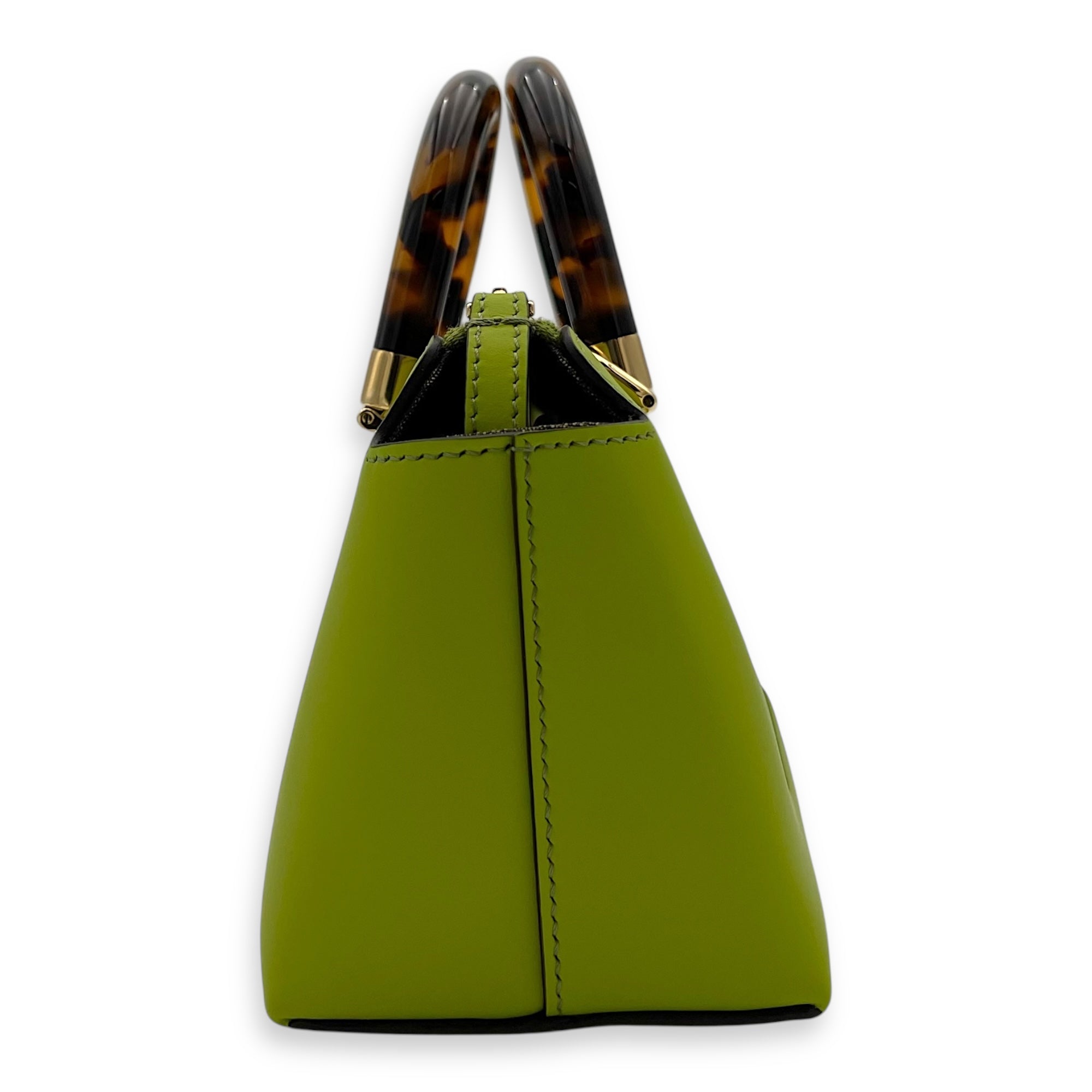 Fendi By The Way Mini Wasabi Green Top Handle Bag in Calfskin, Gold hardware_4