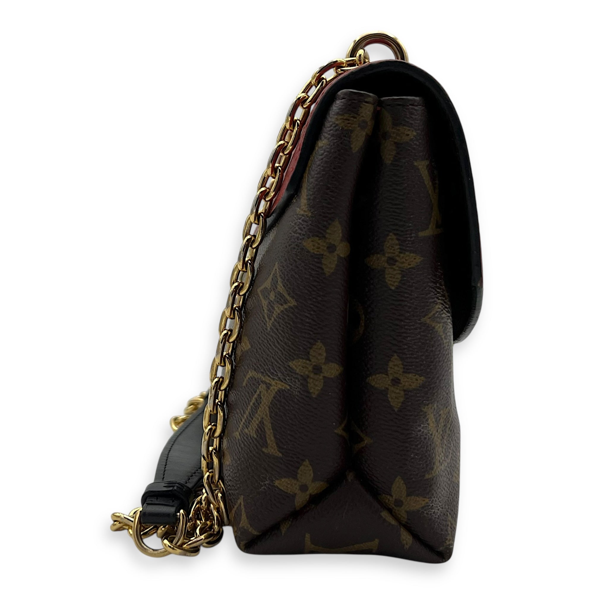 Louis Vuitton Saint Placide Crossbody Bag Brown in Monogram Coated Canvas, Gold hardware_4