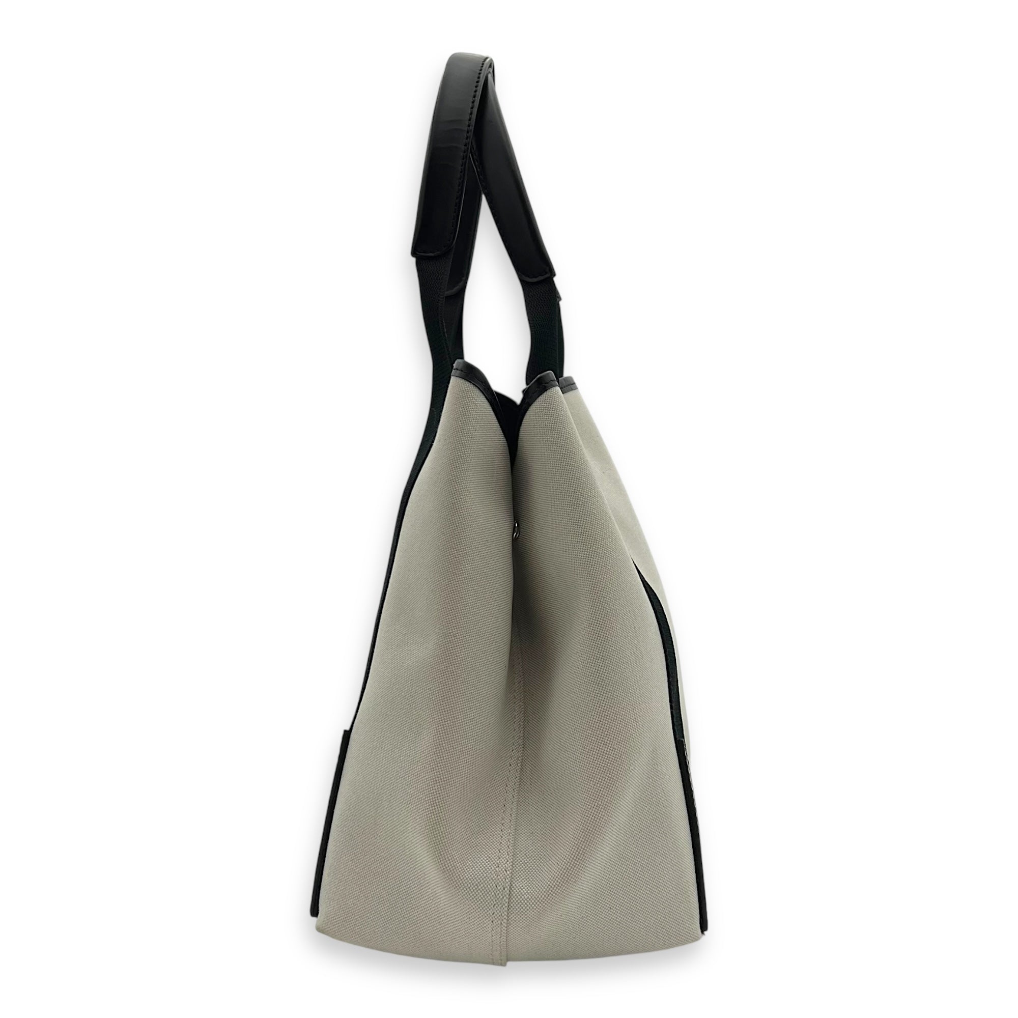 Balenciaga Cabas Tote Bag Medium White in Canvas, Silver hardware_4