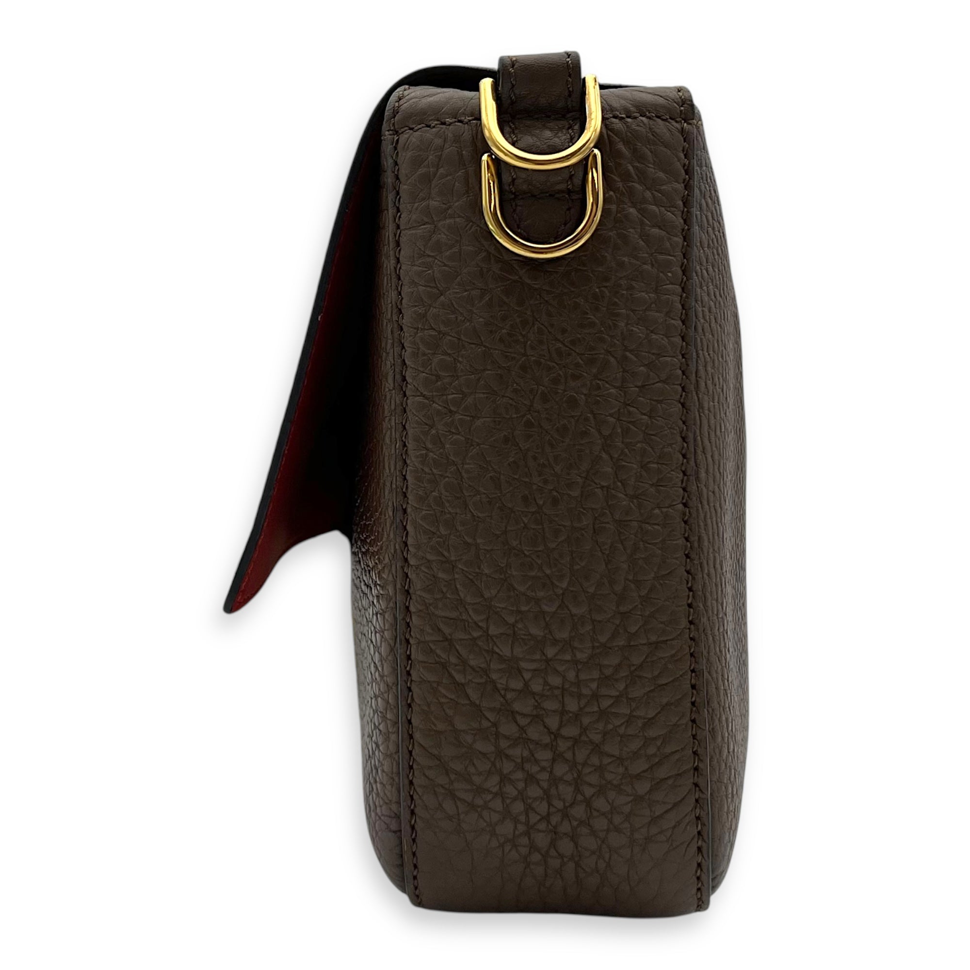 Fendi Baguette Top Handle Bag Brown in Calfskin, Silver hardware_4