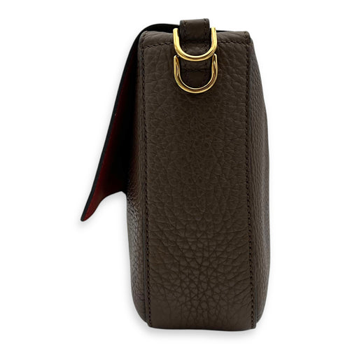 Fendi Baguette Top Handle Bag Brown in Calfskin, Silver hardware_4