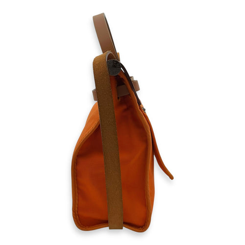 Hermès Herbag 31 Orange Top Handle Bag in Canvas, Silver hardware_4