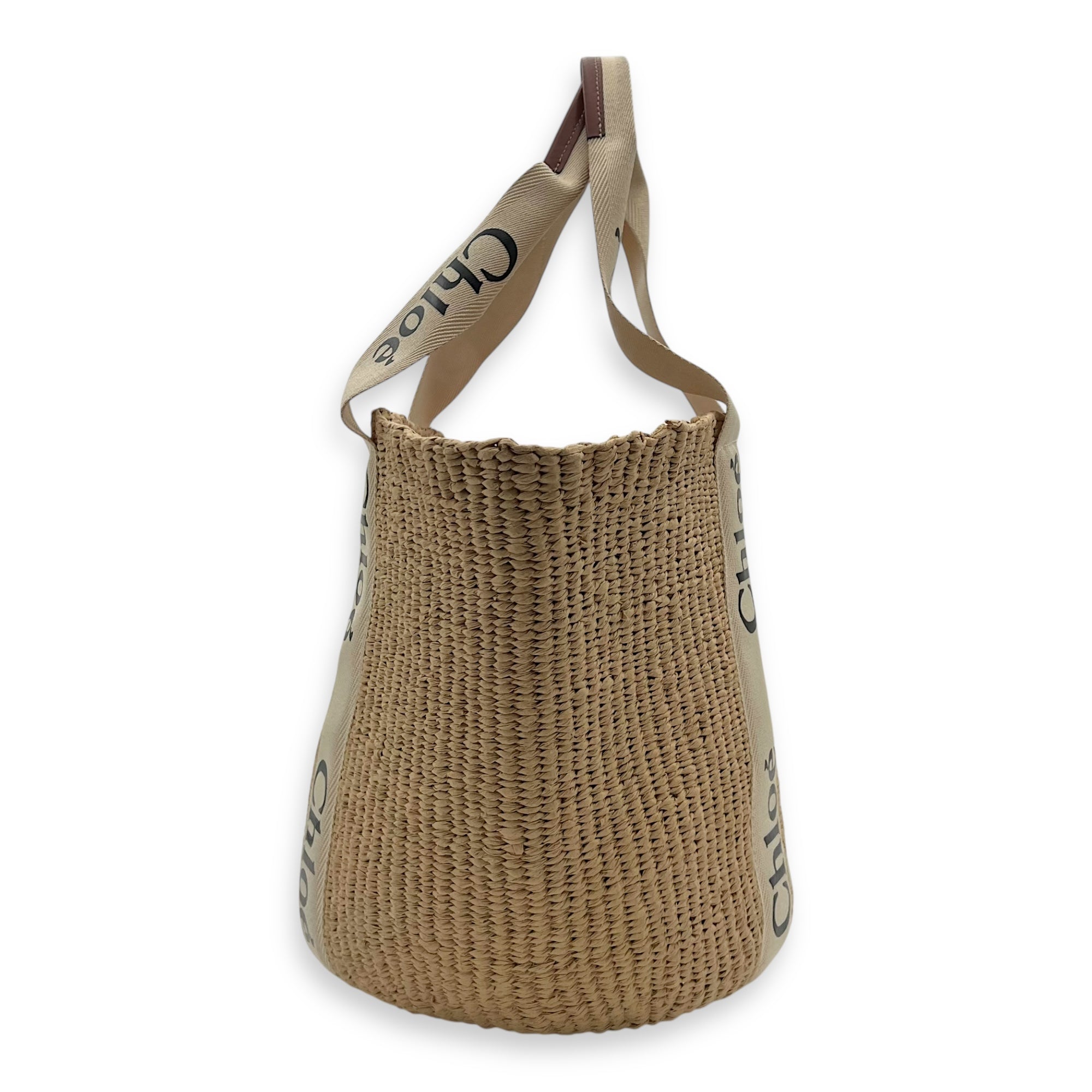 Chloé Woody basket Top Handle Bag Large White in Woody_4