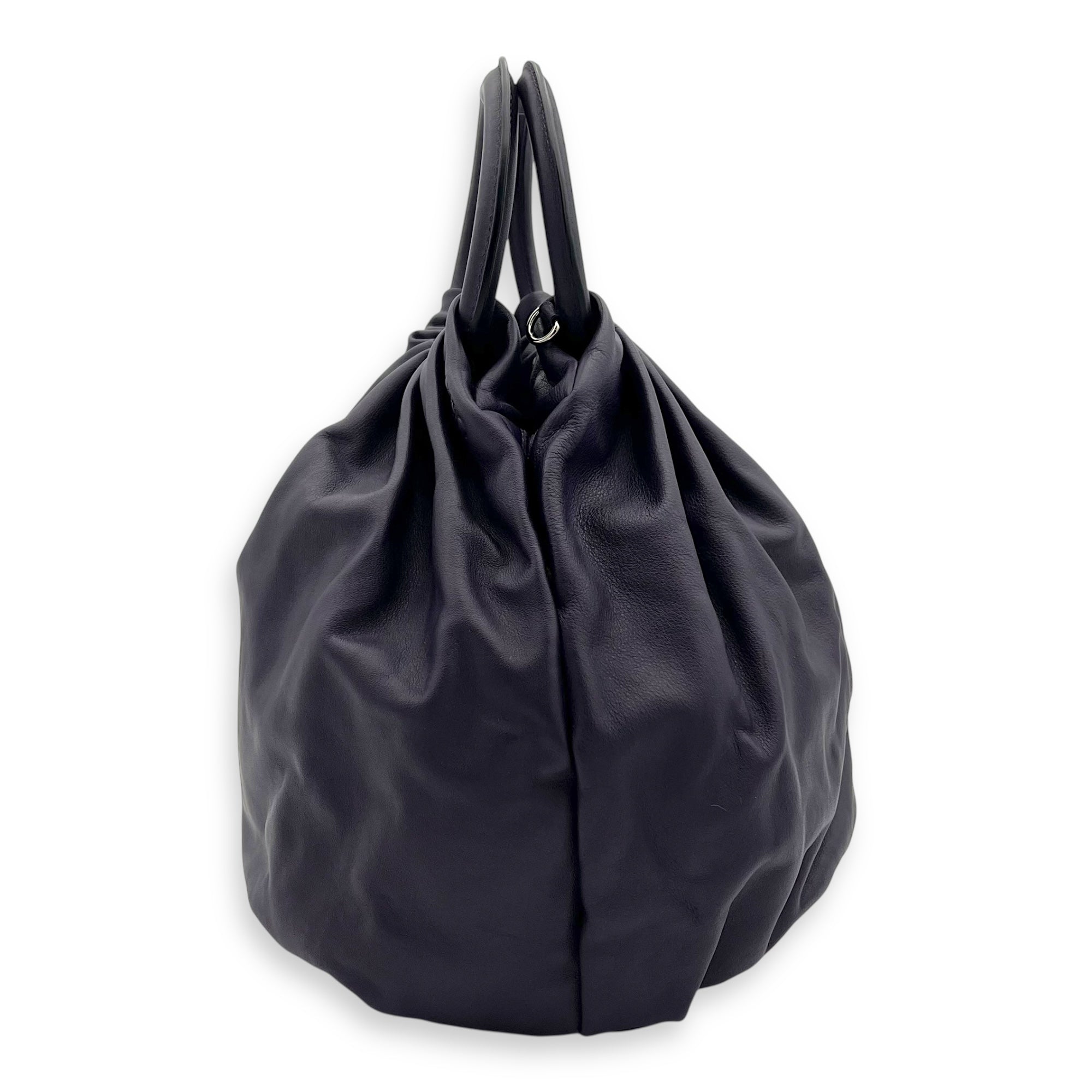Loewe Bounce  Top Handle Bag Purple in Calfskin, Silver hardware_4