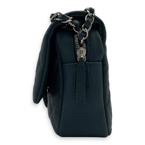 Chanel CC Shoulder Bag Blue in Caviar Leather, Silver hardware_4