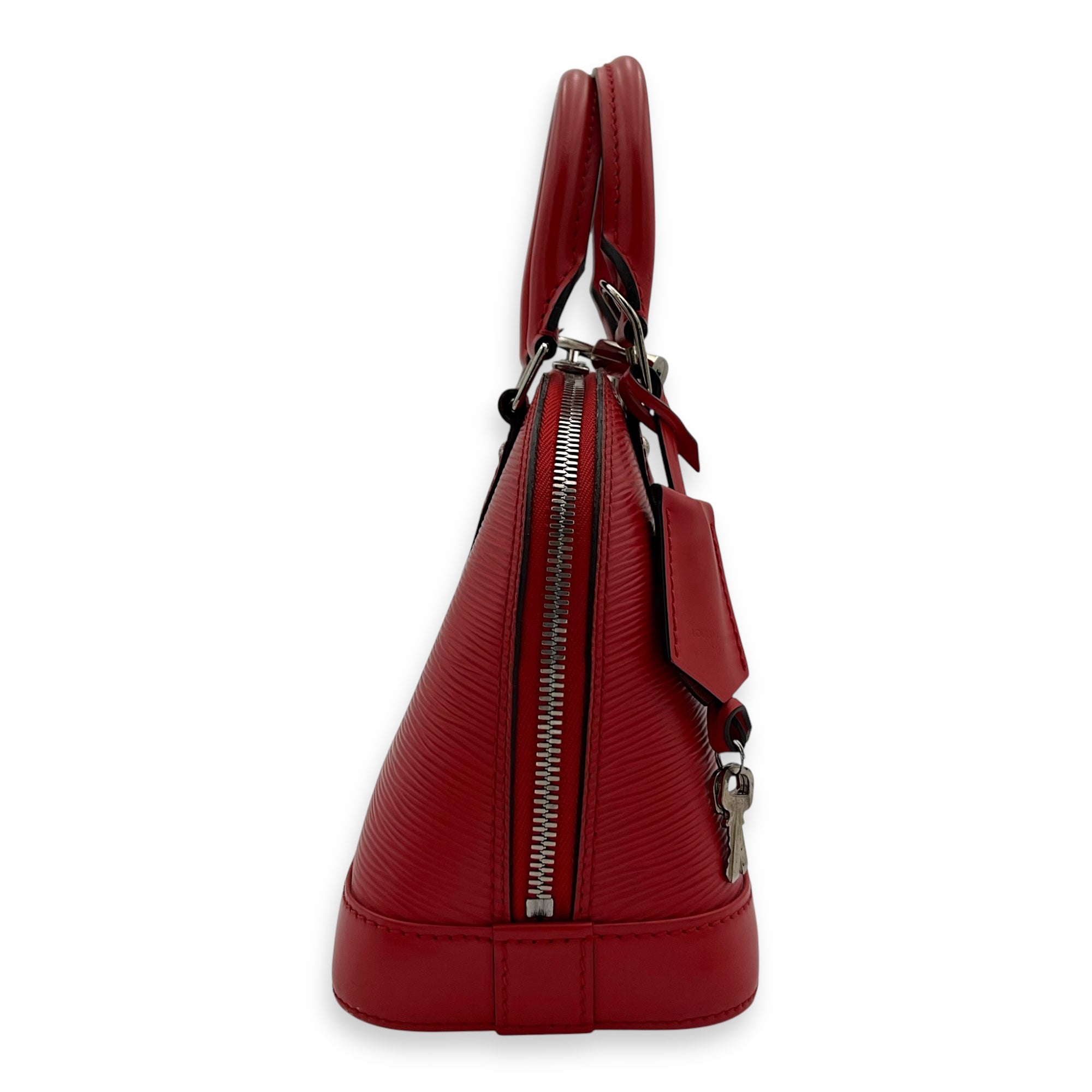 Louis Vuitton Alma Top Handle Bag BB Red in Epi Leather, Silver hardware_4