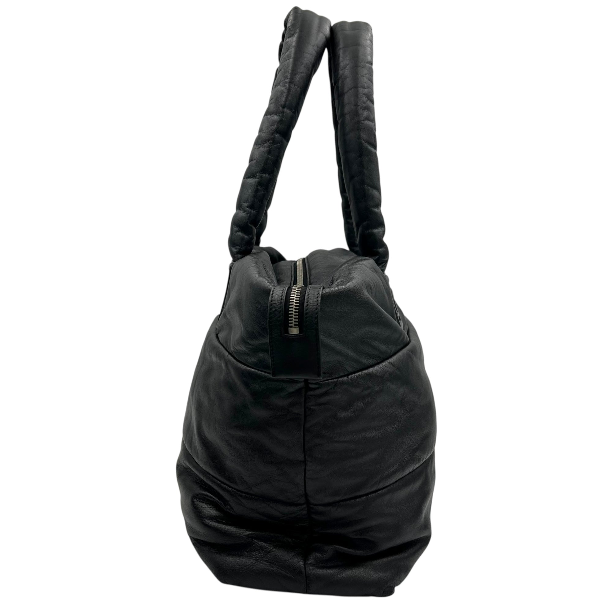Chanel Coco Cocoon Shoulder Bag Black in Calfskin, Silver hardware_3