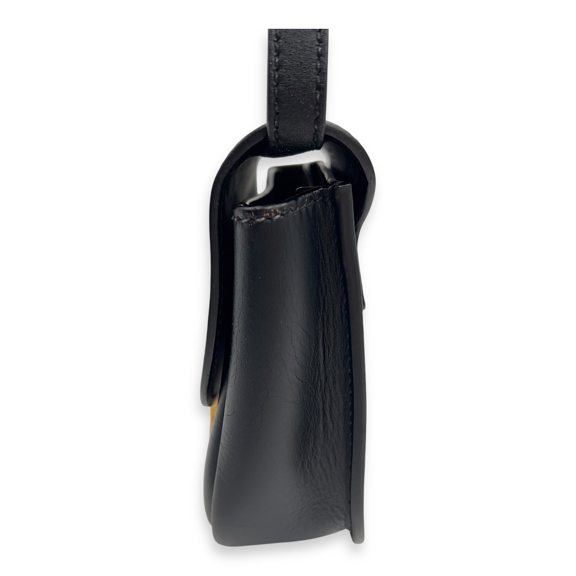 Saint Laurent Kaia Crossbody Bag Black in Calfskin, Gold hardware_4