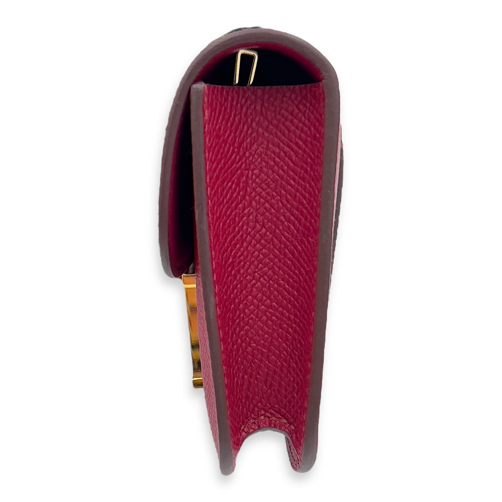 Hermès Constance Slim Red Wallet in Calfskin, Gold hardware_6