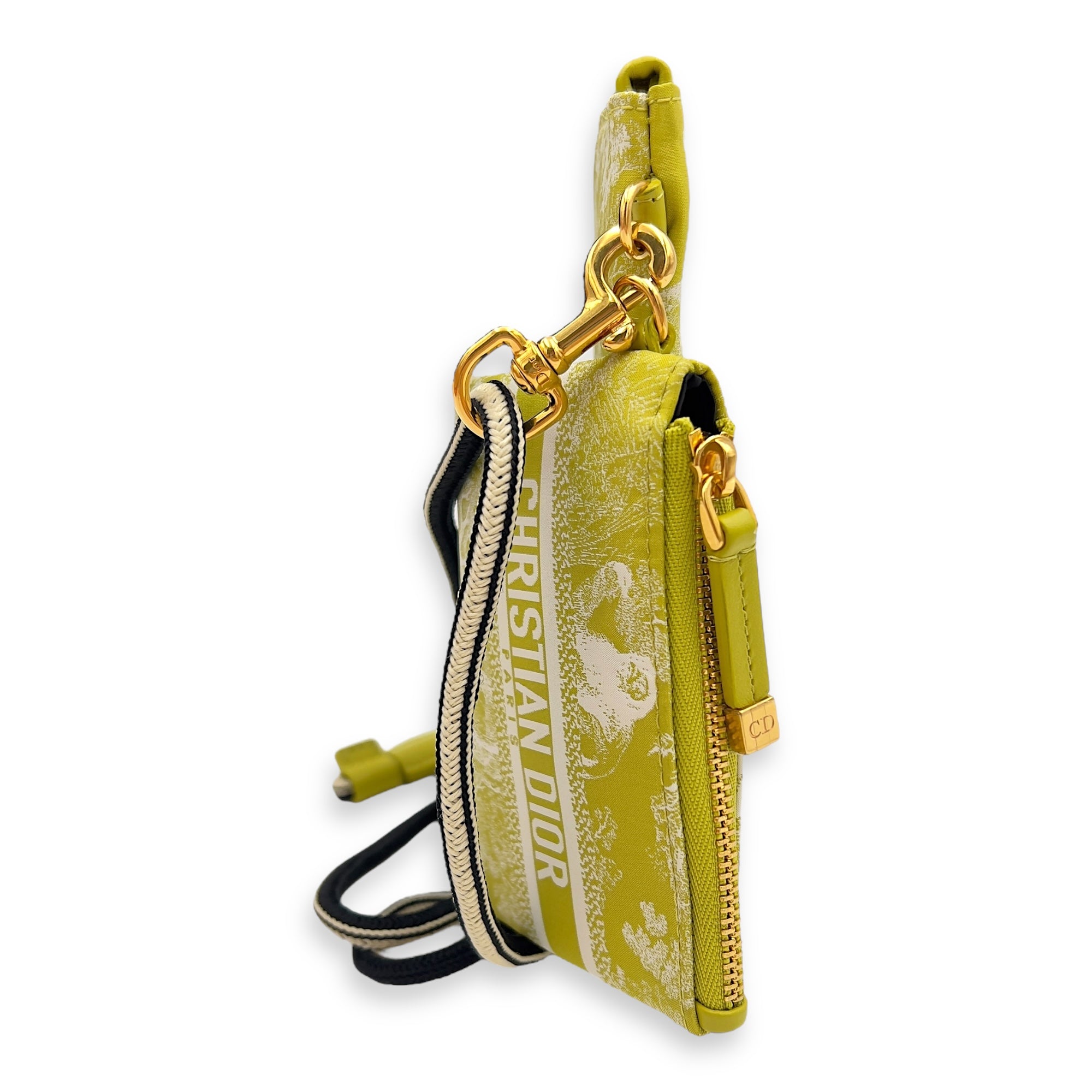 Dior Travel Green Multifunctional Pouch in Calfskin, Gold hardware_4