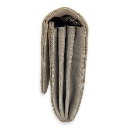 Chanel CC Silver Wallet On Chain in Jersey, Silver hardware_4