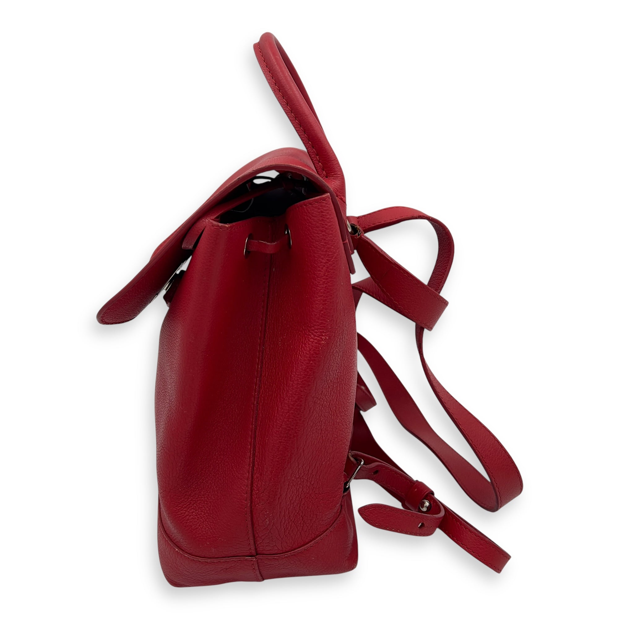 Louis Vuitton Lock Me Backpack Red in Taurillon Leather, Silver hardware_4