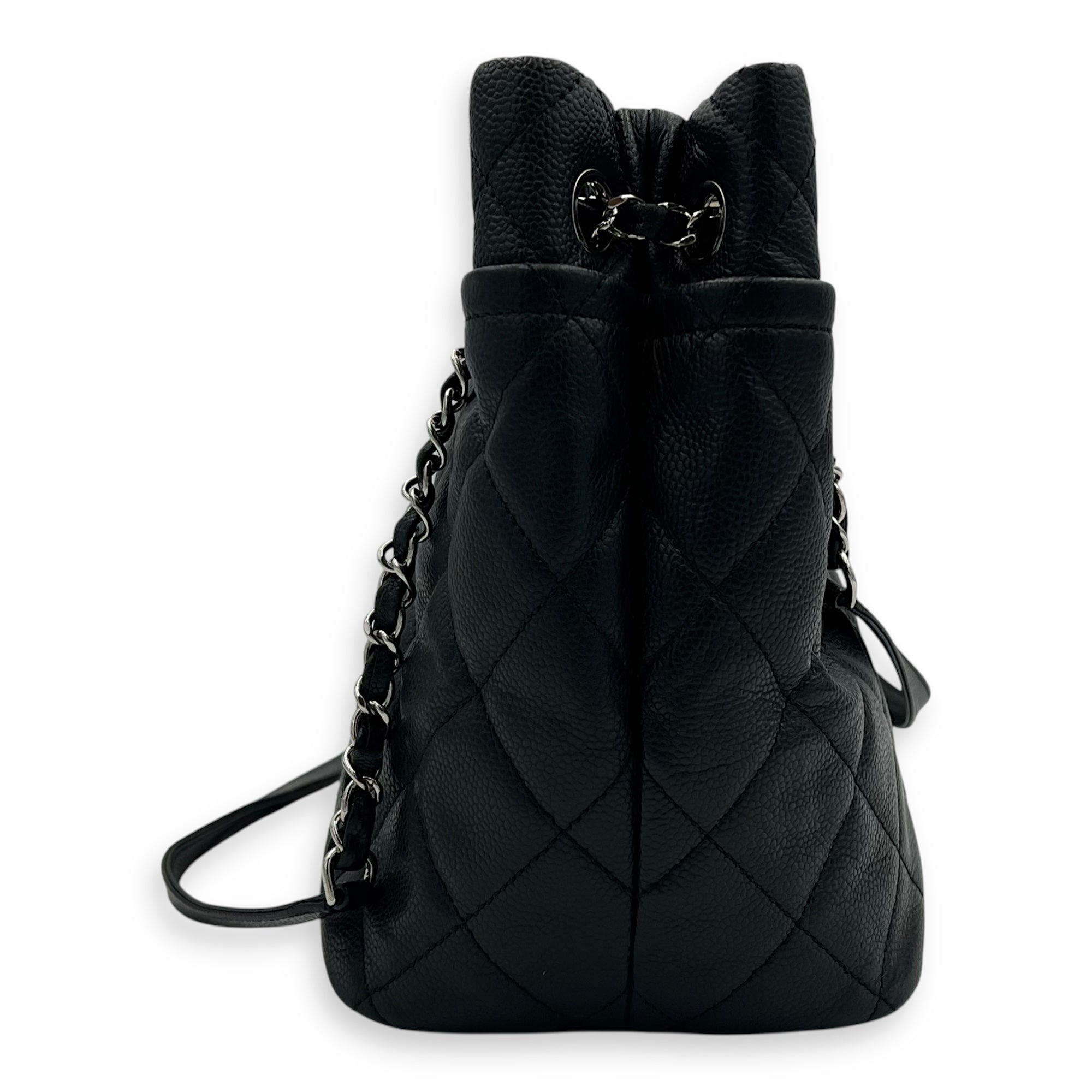 Chanel CC Tote Bag Black in Caviar Leather, Silver hardware_4