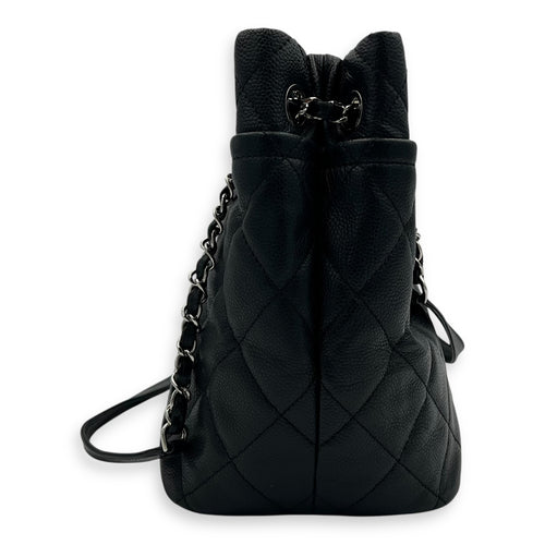 Chanel CC Tote Bag Black in Caviar Leather, Silver hardware_4