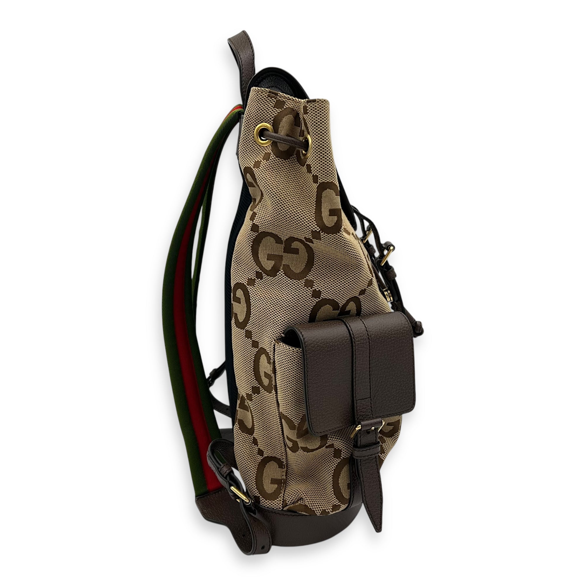 Gucci GG Backpack Brown in Canvas, Gold hardware_4