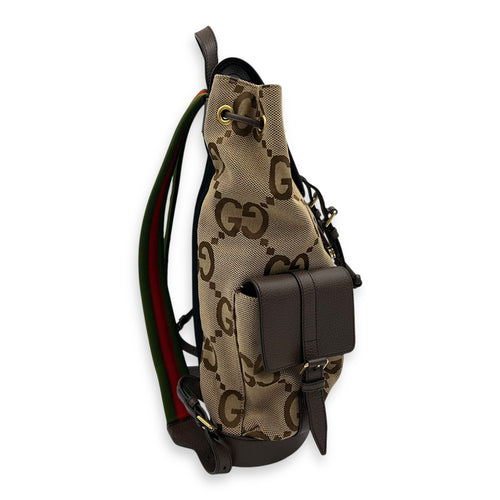 Gucci GG Backpack Brown in Canvas, Gold hardware_4