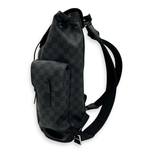 Louis Vuitton Christopher Backpack Graphite in Coated Canvas, Silver hardware_4