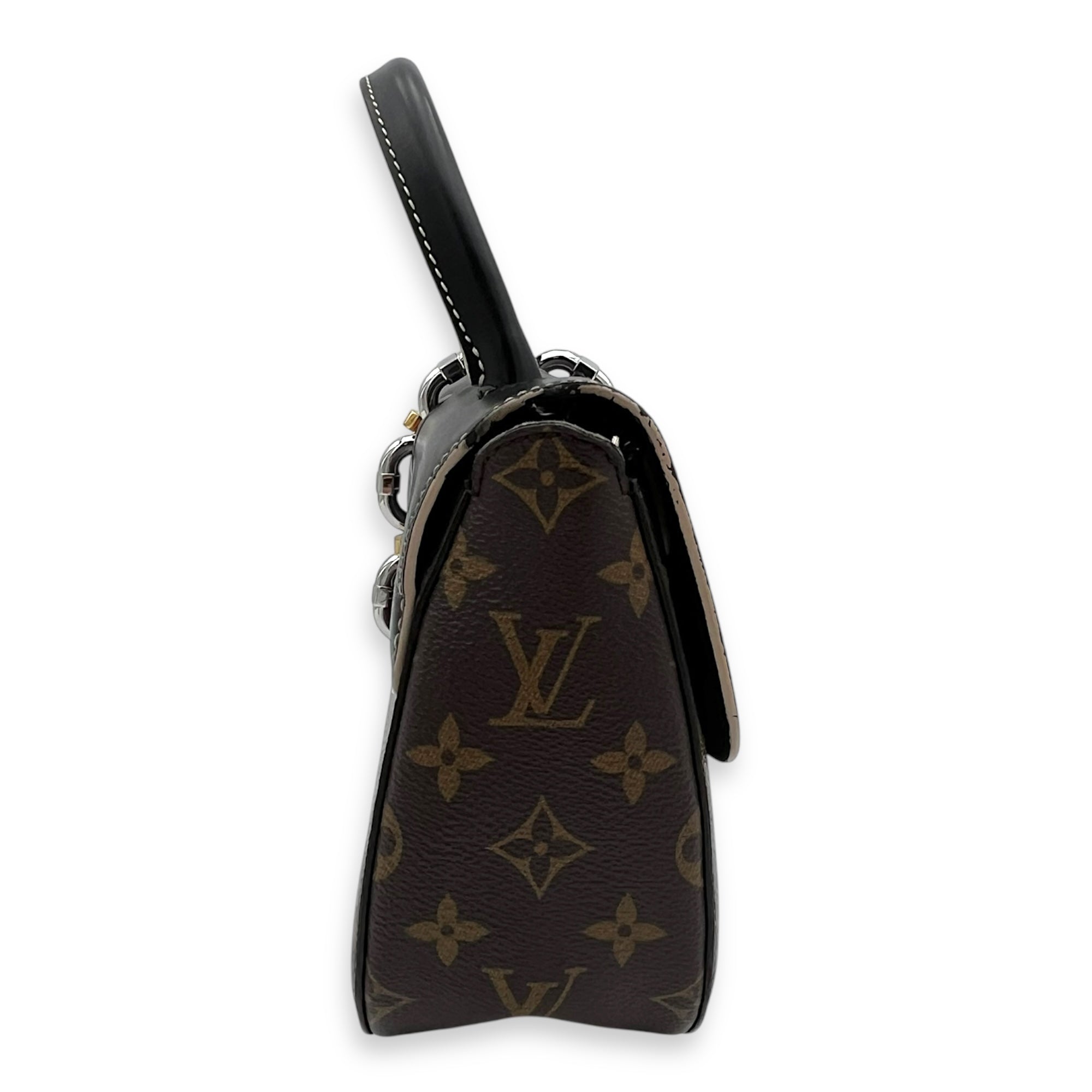 Louis Vuitton Chain It Top Handle Bag Brown in Monogram Coated Canvas, Silver hardware_11