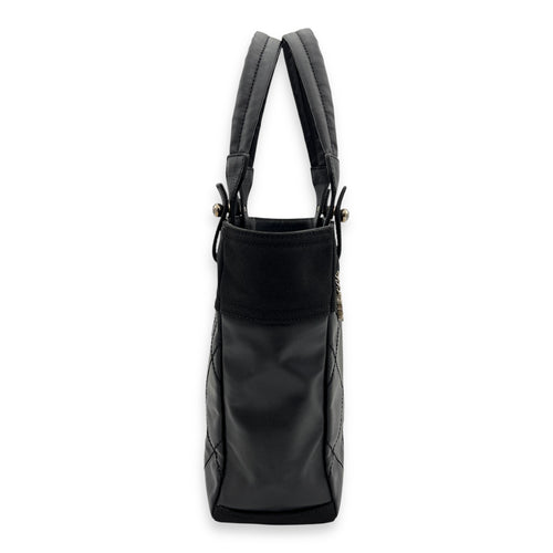 Chanel Paris Biarritz Shoulder Bag Black in Coated Canvas, Silver hardware_6