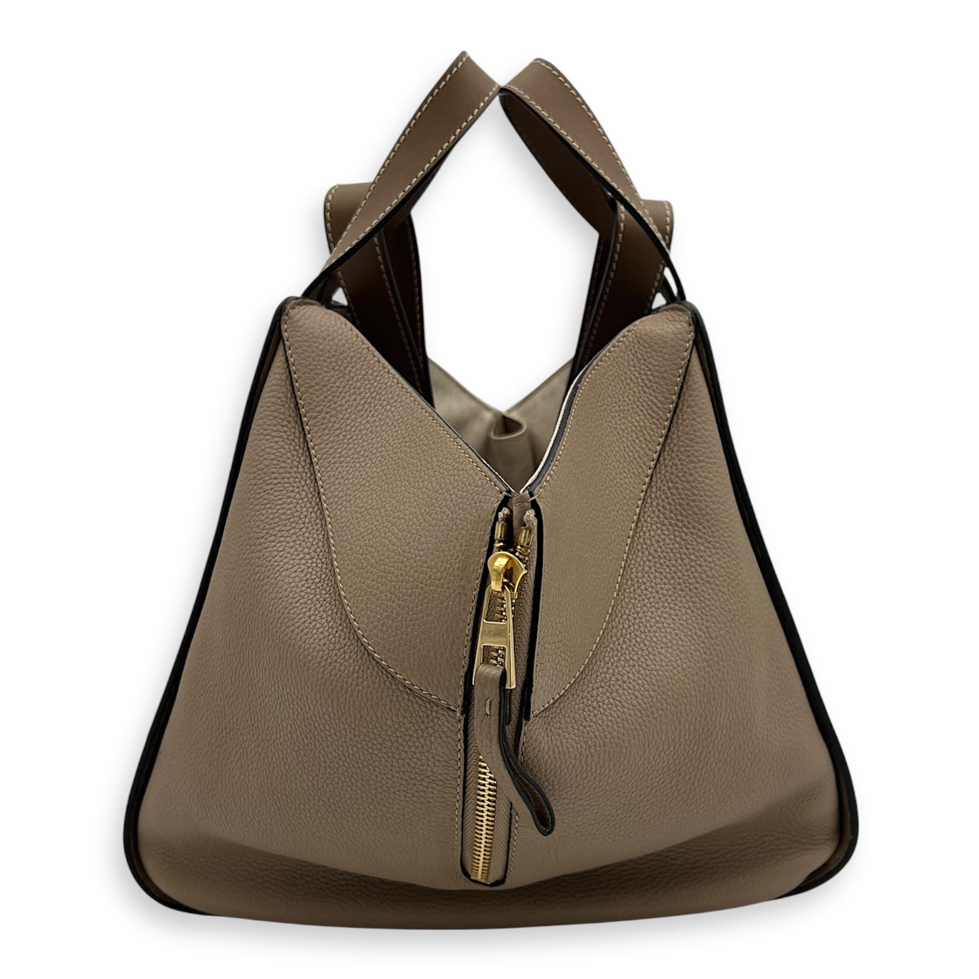 Loewe Hammock Shoulder Bag Small Beige in Calfskin, Gold hardware_8