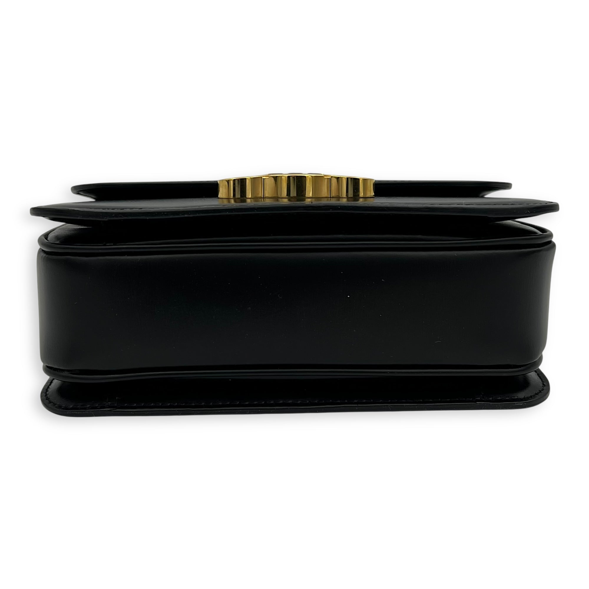 Celine Teen Crossbody Bag Black in Box Calfskin, Gold hardware_5