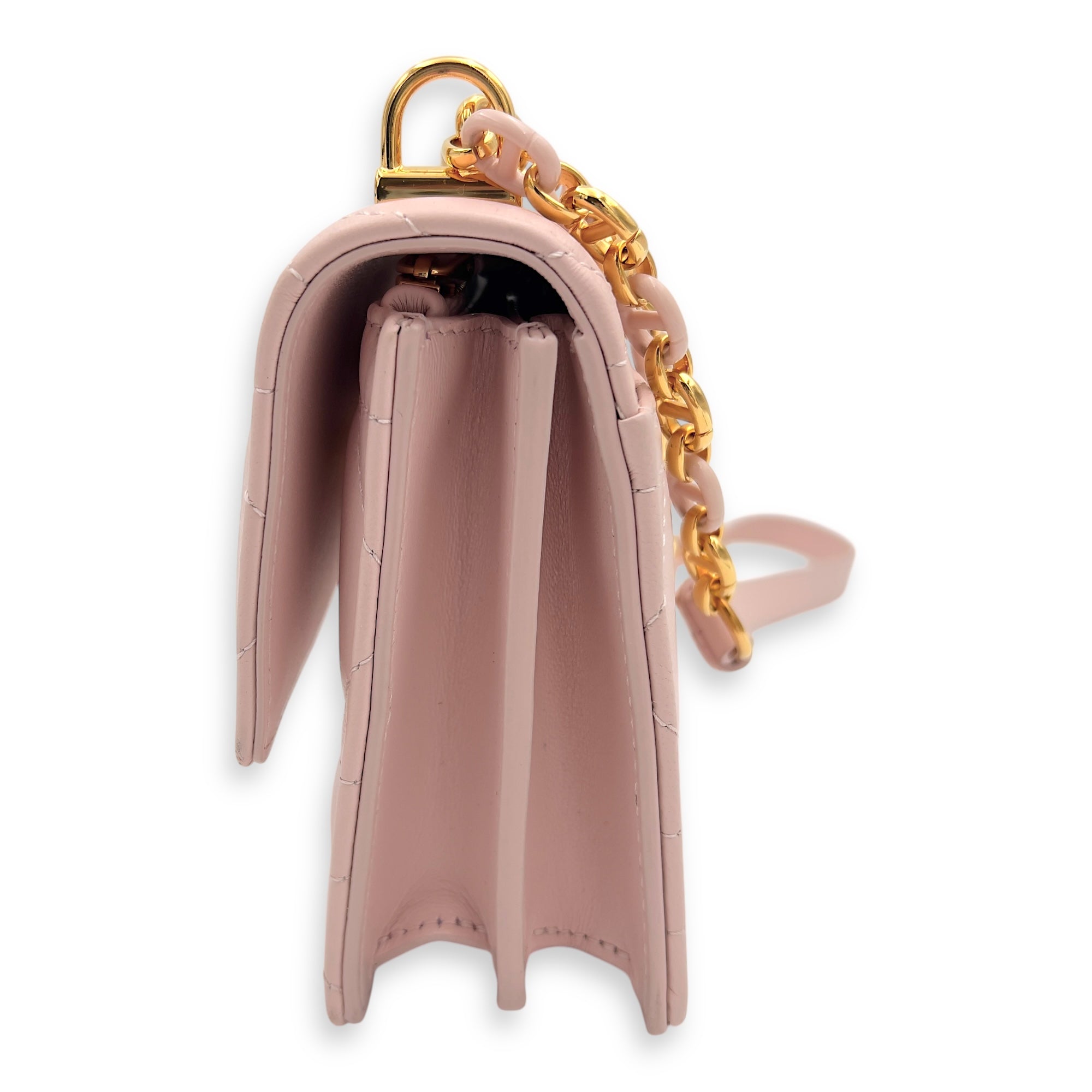 Dior Miss Caro Shoulder Bag Pink in Lambskin, Gold hardware_4